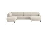 Wohnlandschaft SIT & MORE "Soul U-Form", weiß, B:356cm H:90cm T:239cm, 100% Polyester, Sofas, wahlweise mit Bettfunktion und Bettkasten oder Schubkasten