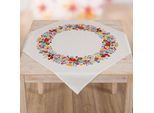 Stickmitteldecke "Bunte Blumenwelt"