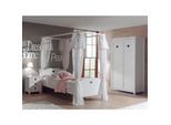 Vipack 4tlg. Set Amori mit Himmelbett inkl. Vorhang, Nachtkommode & Kleiderschrank 2trg.