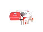 Moni Holzspielzeug Erste Hilfe Set 4501 Arztkoffer, 10-tlg, Tasche, Thermometer rot