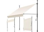 tectake® Klemmmarkise, mit Handkurbel, höhenverstellbar 211 - 304 cm, einfache Montage