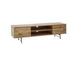 TV-Board Kommode 160cm MDF Eiche Dekor Design Lowboard mit 2 Türen & Ablage Fernsehschrank