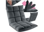 tectake® Relaxsessel , 2 in 1 als Sessel oder Liege, gepolstert, mit Samtbezug, stabiles Stahlgestell, 108 x 57 x 13,5 cm