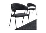 tectake® Armlehnstuhl, Webstoff, gepolstert, schlanke Stahlbeine, 60 x 58 x 85 cm