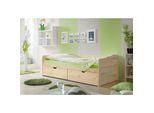 TiCAA Sofabett Funktionsbett Gästebett Melanie Kiefer Natur inkl. Matratze und Rollrost