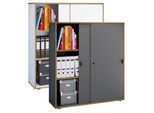 VCM Büroschrank mit 3 Fächern moderner Aktenschrank mit Schiebetüren Maße ca. H. 110 x B. 100 x T. 37 cm– Salia 3-Fach