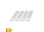 LED Unterbauleuchten SET Solid2, silbergrau mit mech. Schalter, 3W, 200cm Kabellänge, 4er Set warmweiss