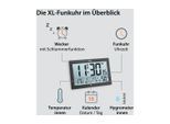 ADE Funkwanduhr »XL, Schwarz«