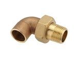 Rotguss-Löt-Winkelverschraubung 90° - 15 mm - 1/2'' AG - konisch dichtend - mit DVGW-Zulassung
