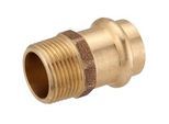 Press-Übergang aus Rotguss 18 mm - 1/2'' AG - für Kupferrohre - DVGW-zertifiziert - für V- & M-Kontur