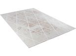 Teppich TOM TAILOR HOME "Fine Lines" Gr. 31, beige, B:80cm H:5mm L:150cm, Wolle, Teppiche, Teppich, Flachgewebe, Rauten Design, ideal im Wohnzimmer & Schlafzimmer