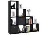 Mid.you Raumteiler , Schwarz , Holzwerkstoff , 6 Fächer , 142.5x138.5x29 cm , Wohnzimmer, Raumteiler, Raumtrenner
