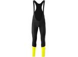Fahrradhose GONSO "Essential Bib Tight Softshell M", Herren, Gr. 3XL, Normalgrößen, gelb (neongelb), 100% Polyester, Hosen, Herren Radhose mit Trägern und Sitzpolster