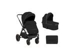 Kikkaboo Kinderwagen Tiffany 2 in 1 Babywanne, Sportsitz, Wickeltasche, PU-Räder black