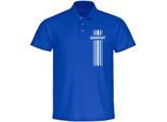 multifanshop Poloshirt - Darmstadt - Streifen - Druck weiß - Polo