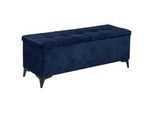 Modante Bettbank , Blau , Textil , 139x58x50 cm , Truhe im Sitz , Schlafzimmer, Betten, Bettgestelle- Einzelteile, Bettbänke