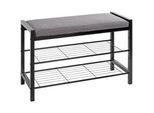 Xxxl Garderobenbank , Grau, Schwarz , Metall, Textil , 75x50x32 cm , Abstellfläche , Garderobe, Garderobenbänke