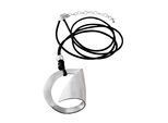 Kette mit Anhänger FIRETTI "Anhänger matt, Industriedesign", schwarz (metallfarben, schwarz), Halsketten, Damen, Metall Polyurethan, L: 92 B: 3mm, Metall, Polyurethan, B:3mm