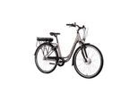 SAXONETTE Advanced Sport E-Bike Wave 7 Gang Kettenschaltung Federgabel silberr matt