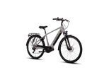 SAXONETTE Premium Sport E-Trekkingbike 10 Gang Scheibenbremse Federgabel Mittelmotor silber matt