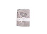 Cangaroo Baby-Kapuzenhandtuch Manny 76 x 76 cm Babyhandtuch Tiermotiv Baumwolle grau