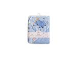 Cangaroo Baby-Kapuzenhandtuch Manny 76 x 76 cm Babyhandtuch Tiermotiv Baumwolle blau