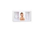 Cangaroo Baby Gipsabdruck 3D Hand- und Fußabdruckset, Fotorahmen aus Holz weiß