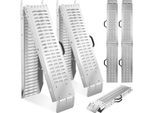 tectake® Auffahrrampen, 2er Set, aus verzinktem Stahl, Belastbarkeit 400 kg, 200 kg pro Rampe