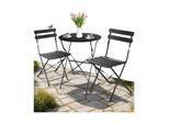 tectake® Bistrotisch Set, für 2 Personen, widerstandsfähig, Belastbarkeit Stuhl 120 kg