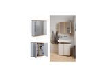 Vicco Badspiegelschrank Didi Weiß Eiche 60 x 60 cm mit 2 Türen