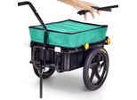 SAMAX Lastenanhänger / Fahrradanhänger für 60 Kg / 70 Liter mit Kupplung in Grün