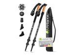 Juskys Nordic Walking Stöcke - Alu Teleskop Wanderstöcke, leicht, ausziehbar, Tasche - Schwarz