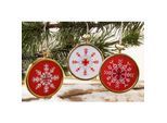 Miniatur-Stickbilder "Schneekristalle", Ø 7,5 cm, 3er-Set
