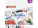 edding Acrylmarker-Set nordic, 8 Stifte und 10 Postkarten
