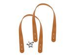 Taschengriffe "Miyako", camel, aus Echtleder, Länge: 50 cm