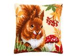 Kreuzstichkissen "Eichhörnchen Herbst"