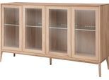 Sideboard HOME AFFAIRE "Koda", beige (natur), B:177,7cm H:100,5cm T:41,5cm, Sideboards, Sideboard, inklusive Beleuchtung, Glasböden verstellbar