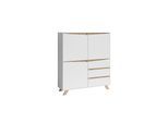 byLIVING Highboard VALENTIN, Breite 120 cm, weiß/Artisan Eiche (Eiche-Optik)