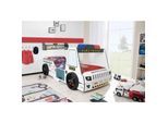 Autobett Kinder 90x200 cm Feuerwehrbett "Rio Firetruck" mit LED-Licht und Sirenenoptik