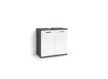 byLIVING Waschbeckenunterschrank NEBRASKA, Breite 60 cm, anthrazit/weiß