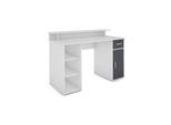 byLIVING Schreibtisch DIEGO, Breite 120 cm, weiß/anthrazit, Schublade, Fächer