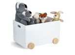 HTI-Living Spielzeugkiste Holz weiß auf Rollen