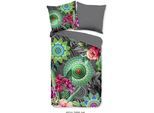 hip Wendebettwäsche »Thirze«, Mako-Satin, 135x200, Reissverschluss, Wendeoptik, Mandala, Bunt, Grau
