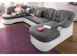 DOMO collection Wohnlandschaft »Flores auch in Leder-Bezug, B/T/H: 293/180/86 cm, U-Form«, (3 St.), wahlweise mit Bettfunktion, wahlweise mit Federkern