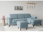 Stauraumhocker SIT & MORE "Sinatra", blau (hellblau), B:58cm H:48cm T:58cm, 90% Polyester, 10% Polyamid, Hocker, Sitzfläche ist abnehmbar, mattschwarze Metallfüße