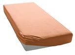 Spannbettlaken ELEGANTE "Mako-Jersey", orange (pfirsich), 1 Stk., Mako-Jersey, 180-200x190-220 28cm, Mako-Jersey, Obermaterial: 97% Baumwolle, 3% Elasthan, Bettlaken, Spannbettlaken, in hochwertiger Qualität mit Elasthan-Anteil