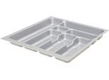 Besteckeinsatz OPTIFIT, grau (silbergrau), B:41,8cm H:5cm T:47,3cm, Kunststoff, Schubladeneinsätze, Besteckeinsatz, Breite 50 cm, für Serien Faro, Kalmar, Mini, Parare, Iver, Vigo etc.