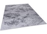 Teppich GINO FALCONE "Rachele GF-087", grau, B:140cm H:6mm L:200cm, Polyester, Teppiche, Teppich, Kurzflor, modernes Design, ideal im Wohnzimmer & Schlafzimmer