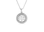 Kette mit Anhänger VIVANCE "925-Sterling Silber rhodiniert", weiß, Halsketten, Damen, 40+5cm, Silber 925 (Sterlingsilber), L: 45 B: 19mm, glänzend, B:19mm