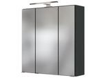 Spiegelschrank WELLTIME "Catania", grau (graphit), B:60cm H:64cm T:20cm, Schränke, Spiegelschrank, Inklusive LED-Beleuchtung